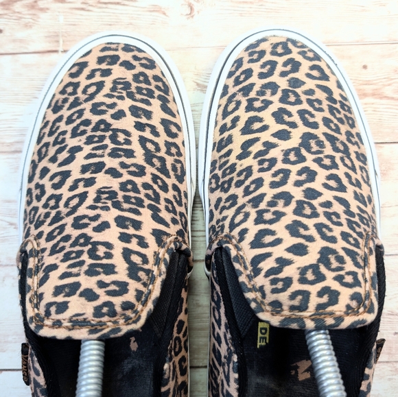 Vans Asher Deluxe Comfort Ortholite Cheetah Leopard Print Women's 6.5 Black Tan - Picture 4 of 13